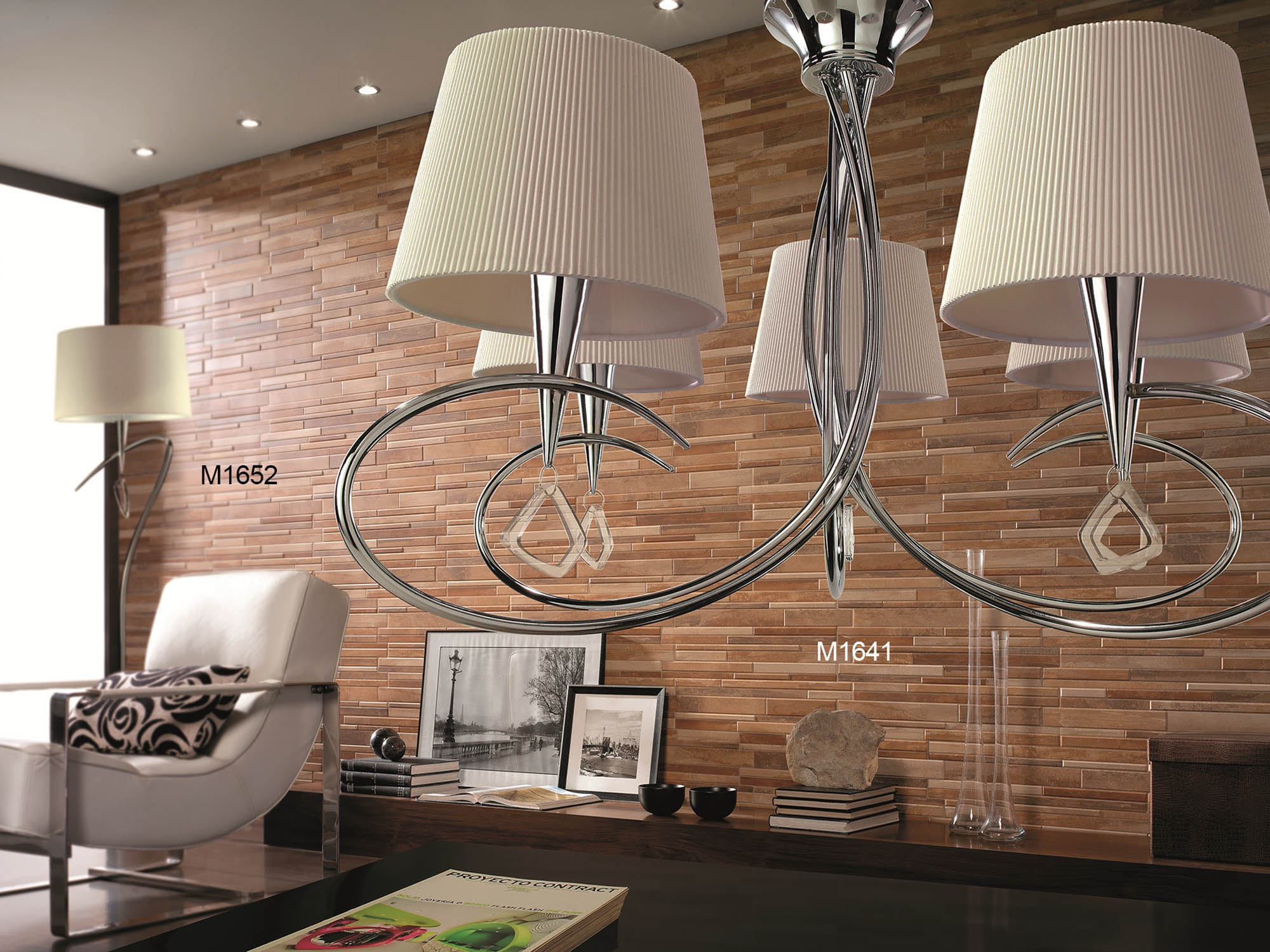 Mara Polished Chrome-Ivory White Ceiling Lights Mantra Multi Arm Fittings